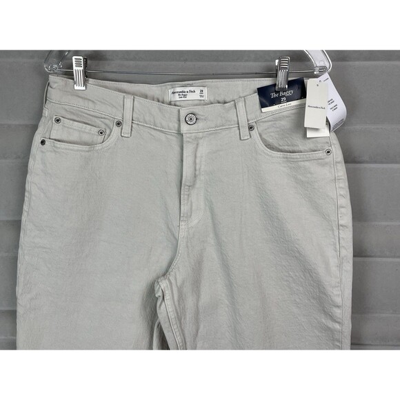 Abercrombie & Fitch Women 32 Jeans Short Curve Low Rise Baggy Stretch NEW - Picture 8 of 14